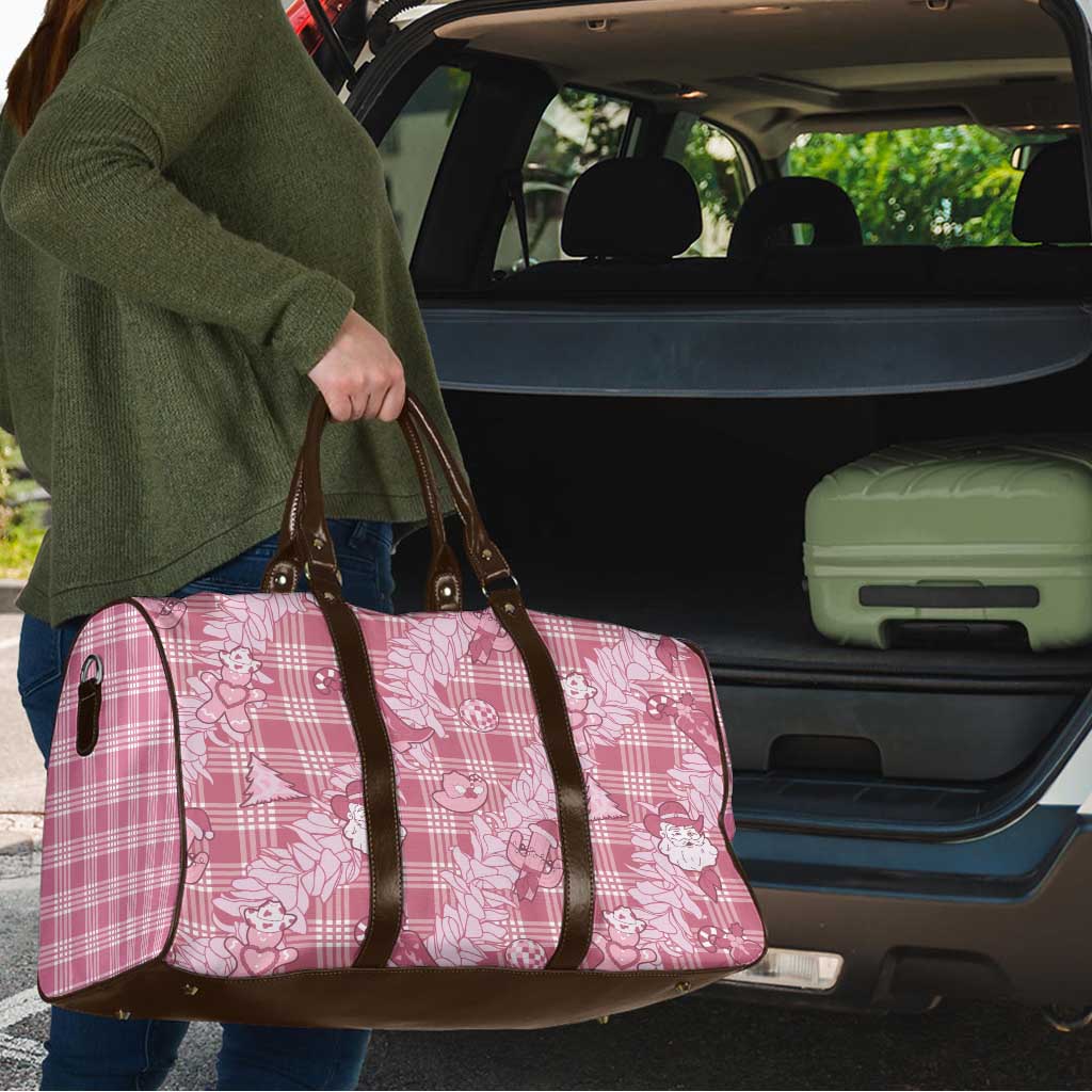 Pink Palaka Hawaii Cowboy Christmas Travel Bag Paniolo Mix Maile Lei - Polynesian Pride