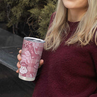Pink Palaka Hawaii Cowboy Christmas Tumbler Cup Paniolo Mix Maile Lei - Polynesian Pride