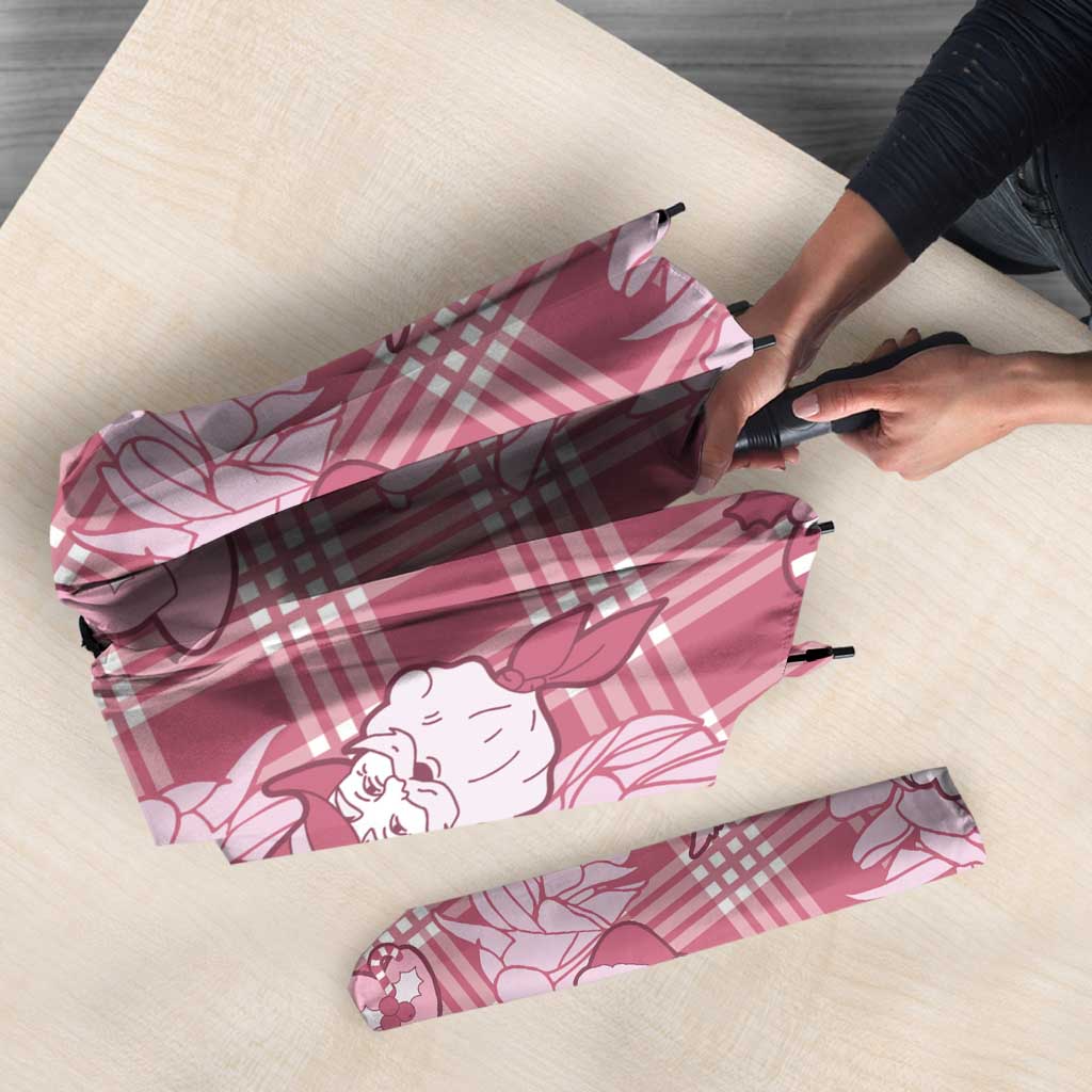 Pink Palaka Hawaii Cowboy Christmas Umbrella Paniolo Mix Maile Lei - Polynesian Pride