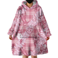 Pink Palaka Hawaii Cowboy Christmas Wearable Blanket Hoodie Paniolo Mix Maile Lei LT7 - Polynesian Pride