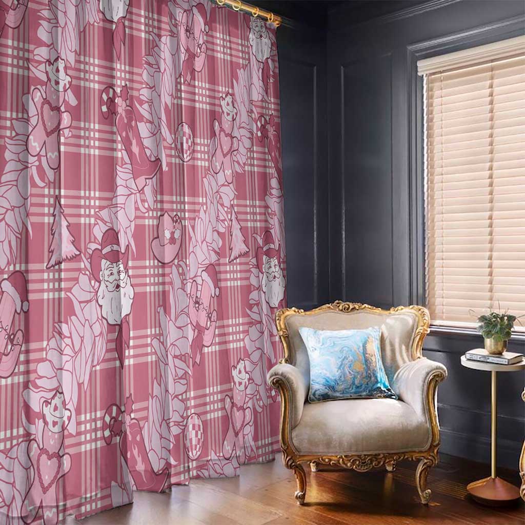 Pink Palaka Hawaii Cowboy Christmas Window Curtain Paniolo Mix Maile Lei LT7 - Polynesian Pride