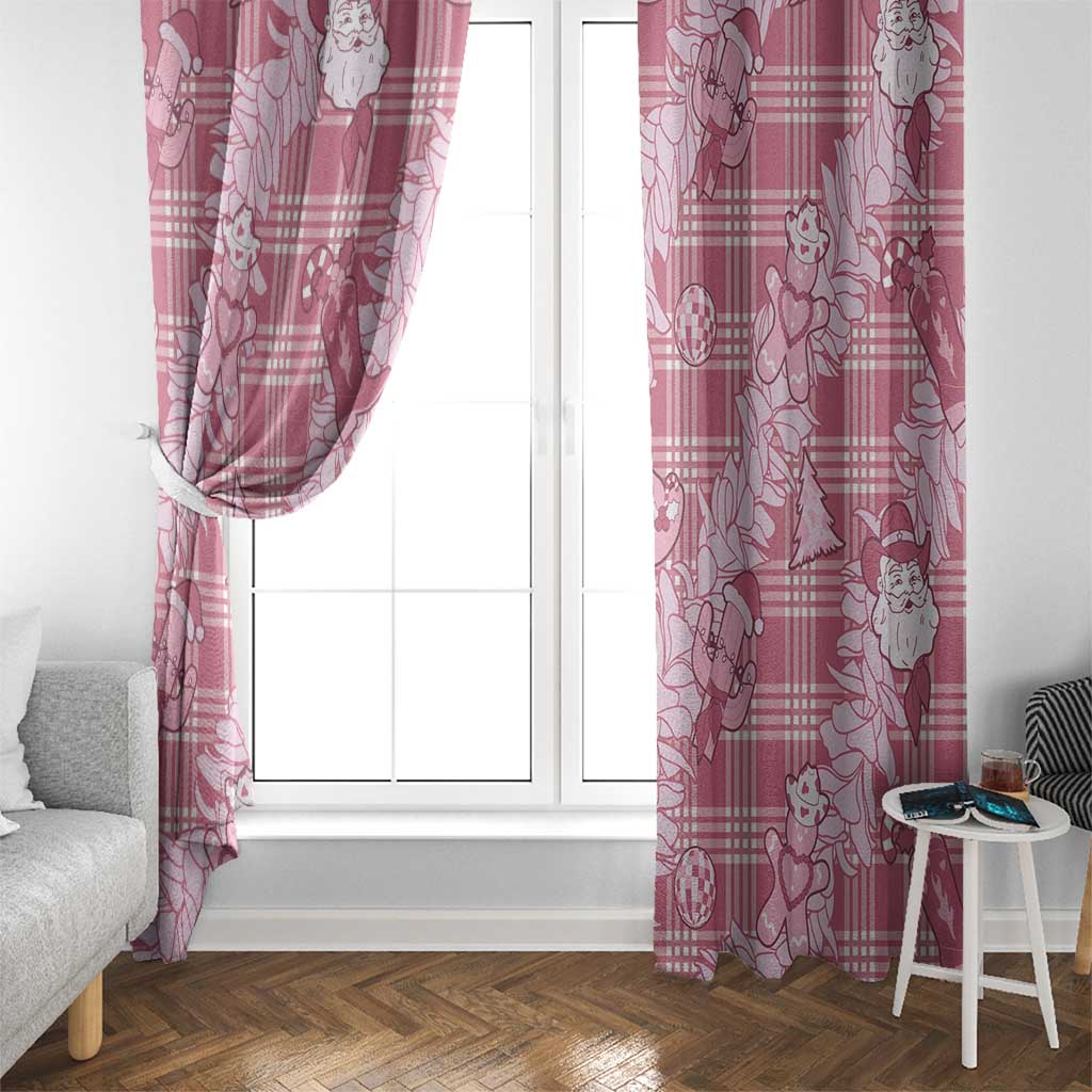 Pink Palaka Hawaii Cowboy Christmas Window Curtain Paniolo Mix Maile Lei LT7 - Polynesian Pride