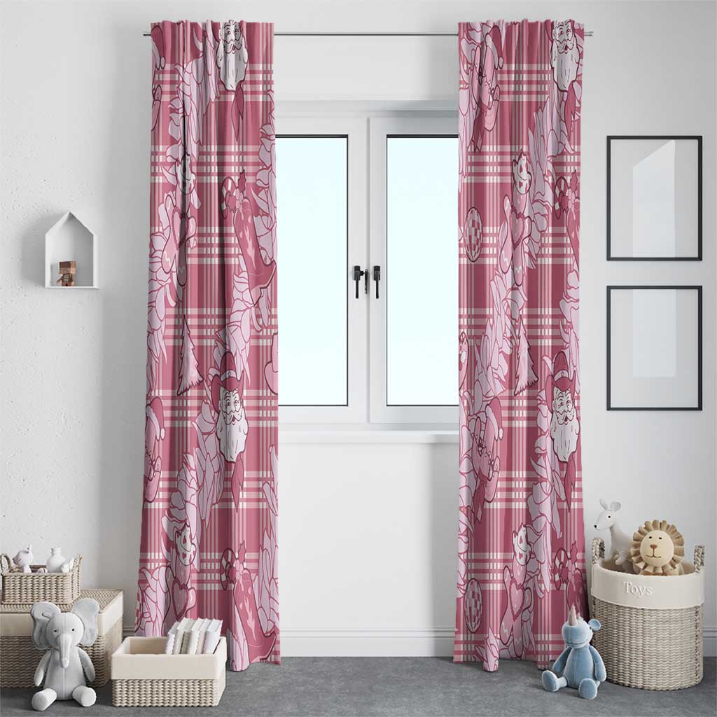 Pink Palaka Hawaii Cowboy Christmas Window Curtain Paniolo Mix Maile Lei LT7 - Polynesian Pride