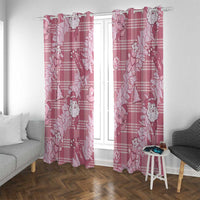 Pink Palaka Hawaii Cowboy Christmas Window Curtain Paniolo Mix Maile Lei LT7 With Grommets Pink - Polynesian Pride