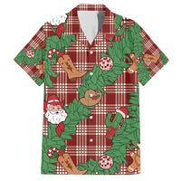 Red Palaka Hawaii Cowboy Christmas Family Matching Long Sleeve Bodycon Dress and Hawaiian Shirt Paniolo Mix Maile Lei LT7 Dad's Shirt - Short Sleeve Red - Polynesian Pride
