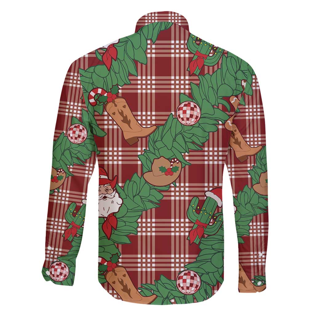 Red Palaka Hawaii Cowboy Christmas Family Matching Puletasi and Hawaiian Shirt Paniolo Mix Maile Lei LT7 - Polynesian Pride