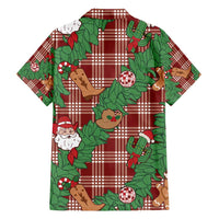 Red Palaka Hawaii Cowboy Christmas Family Matching Tank Maxi Dress and Hawaiian Shirt Paniolo Mix Maile Lei LT7 - Polynesian Pride