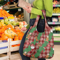 Red Palaka Hawaii Cowboy Christmas Grocery Bag Paniolo Mix Maile Lei - Polynesian Pride