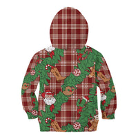 Red Palaka Hawaii Cowboy Christmas Kid Hoodie Paniolo Mix Maile Lei - Polynesian Pride