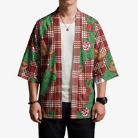 Red Palaka Hawaii Cowboy Christmas Kimono Paniolo Mix Maile Lei - Polynesian Pride