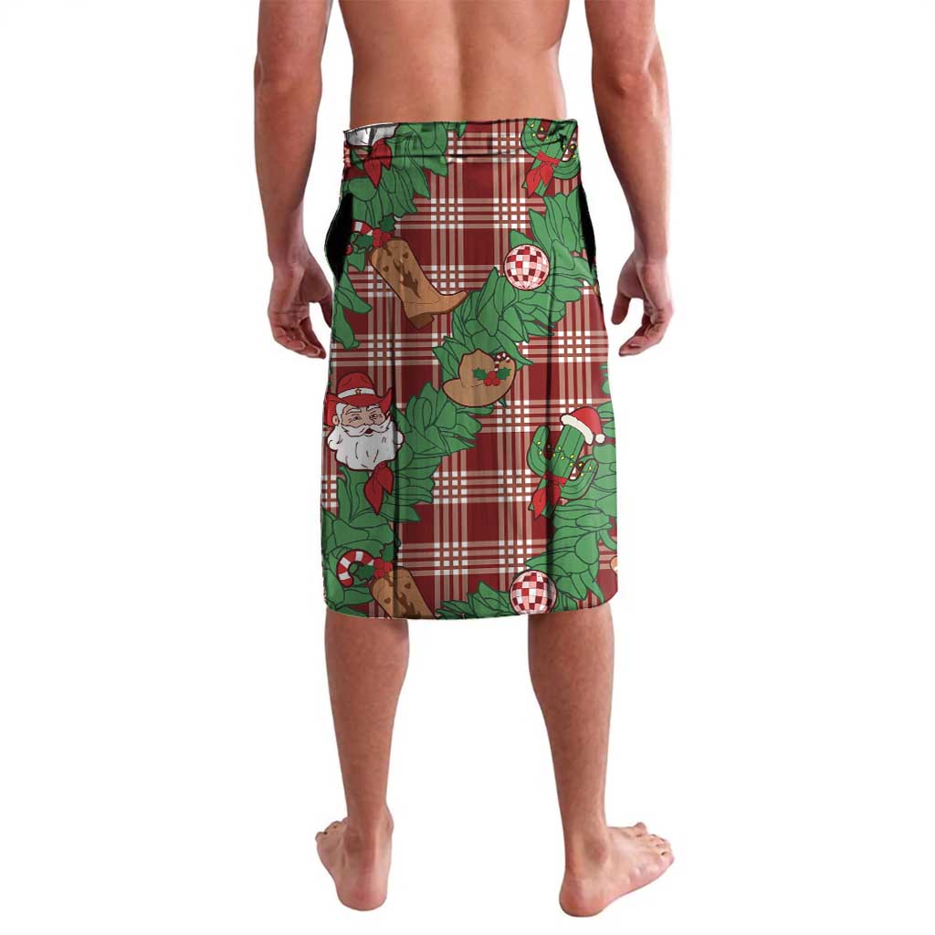 Red Palaka Hawaii Cowboy Christmas Lavalava Paniolo Mix Maile Lei - Polynesian Pride