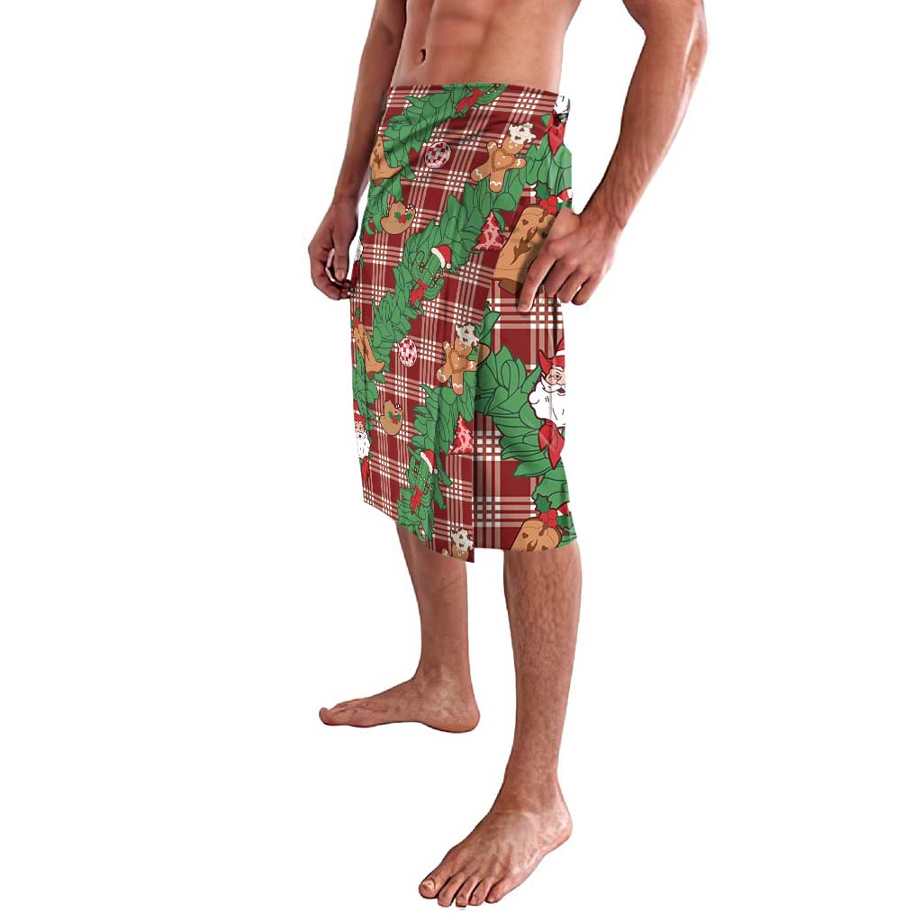 Red Palaka Hawaii Cowboy Christmas Lavalava Paniolo Mix Maile Lei - Polynesian Pride