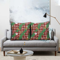 Red Palaka Hawaii Cowboy Christmas Pillow Cover Paniolo Mix Maile Lei - Polynesian Pride