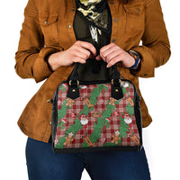 Red Palaka Hawaii Cowboy Christmas Shoulder Handbag Paniolo Mix Maile Lei LT7 - Polynesian Pride