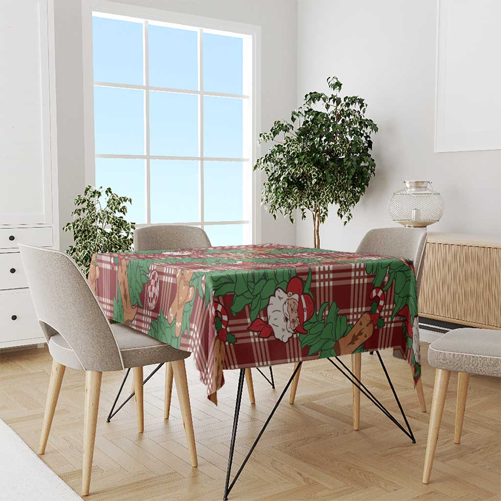 Red Palaka Hawaii Cowboy Christmas Tablecloth Paniolo Mix Maile Lei - Polynesian Pride