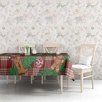 Red Palaka Hawaii Cowboy Christmas Tablecloth Paniolo Mix Maile Lei - Polynesian Pride