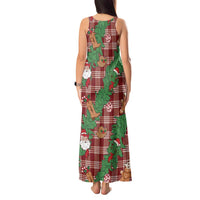 Red Palaka Hawaii Cowboy Christmas Tank Maxi Dress Paniolo Mix Maile Lei LT7 - Polynesian Pride