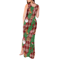 Red Palaka Hawaii Cowboy Christmas Tank Maxi Dress Paniolo Mix Maile Lei LT7 - Polynesian Pride