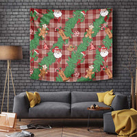 Red Palaka Hawaii Cowboy Christmas Tapestry Paniolo Mix Maile Lei - Polynesian Pride