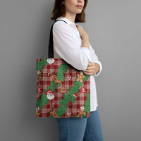 Red Palaka Hawaii Cowboy Christmas Tote Bag Paniolo Mix Maile Lei - Polynesian Pride