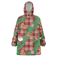 Red Palaka Hawaii Cowboy Christmas Wearable Blanket Hoodie Paniolo Mix Maile Lei LT7 One Size Red - Polynesian Pride