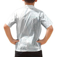 Samoa White Sunday Family Matching Off Shoulder Short Dress and Hawaiian Shirt Classic Siapo Style LT7 - Polynesian Pride