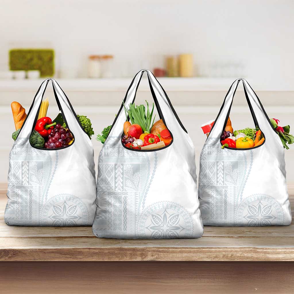 Samoa White Sunday Grocery Bag Classic Siapo Style