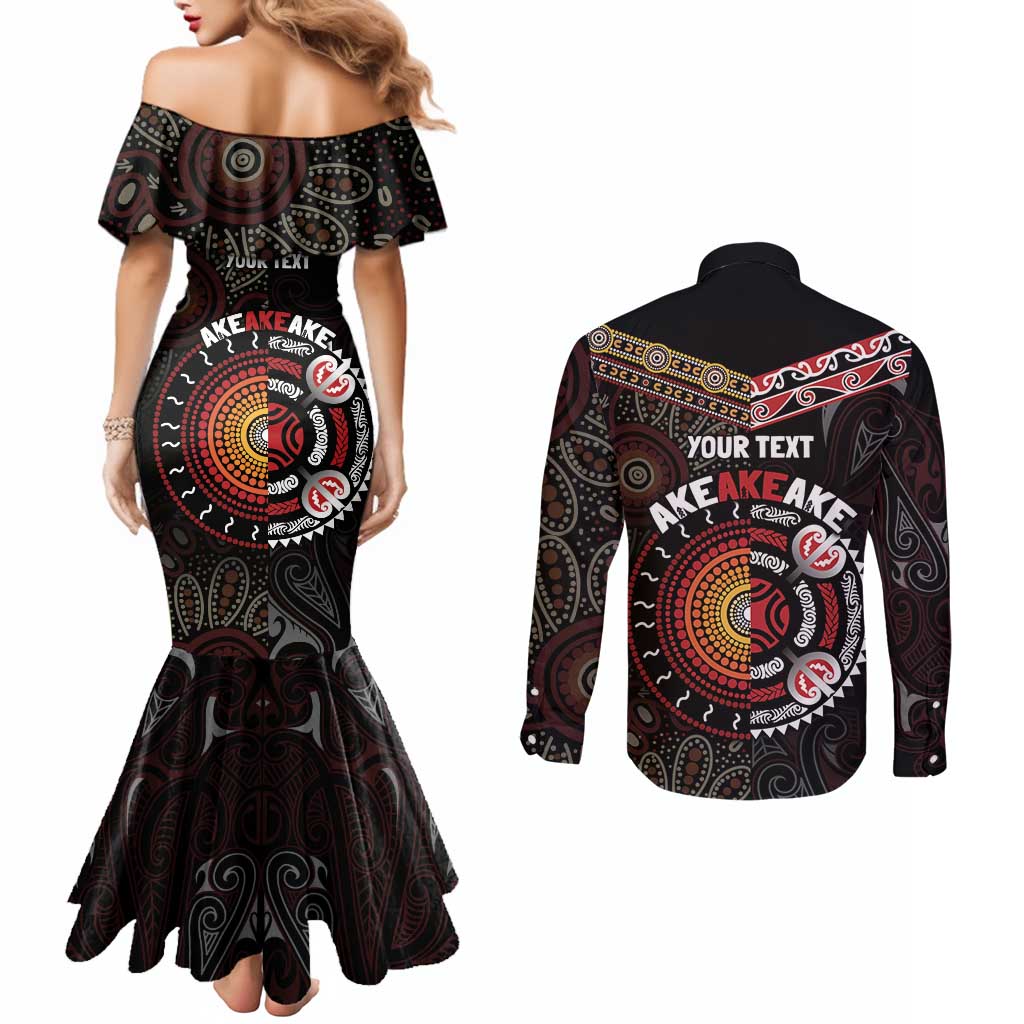 Aotearoa and Australia Indigenous Couples Matching Mermaid Dress and Long Sleeve Button Shirt Stand Together For Te Tiriti LT7 - Polynesian Pride