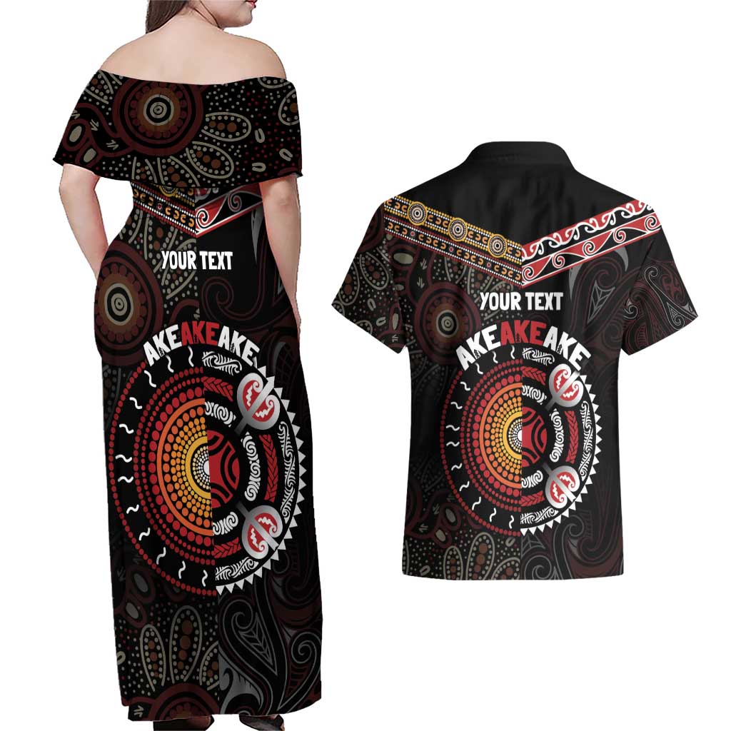 Aotearoa and Australia Indigenous Couples Matching Off Shoulder Maxi Dress and Hawaiian Shirt Stand Together For Te Tiriti LT7 - Polynesian Pride