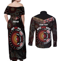 Aotearoa and Australia Indigenous Couples Matching Off Shoulder Maxi Dress and Long Sleeve Button Shirt Stand Together For Te Tiriti LT7 - Polynesian Pride