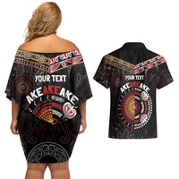 Aotearoa and Australia Indigenous Couples Matching Off Shoulder Short Dress and Hawaiian Shirt Stand Together For Te Tiriti LT7 - Polynesian Pride