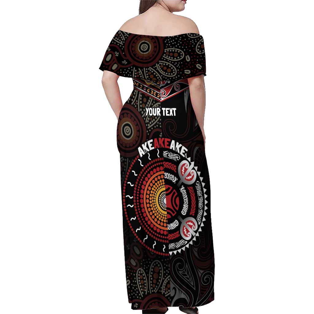 Aotearoa and Australia Indigenous Family Matching Off Shoulder Maxi Dress and Hawaiian Shirt Stand Together For Te Tiriti LT7 - Polynesian Pride