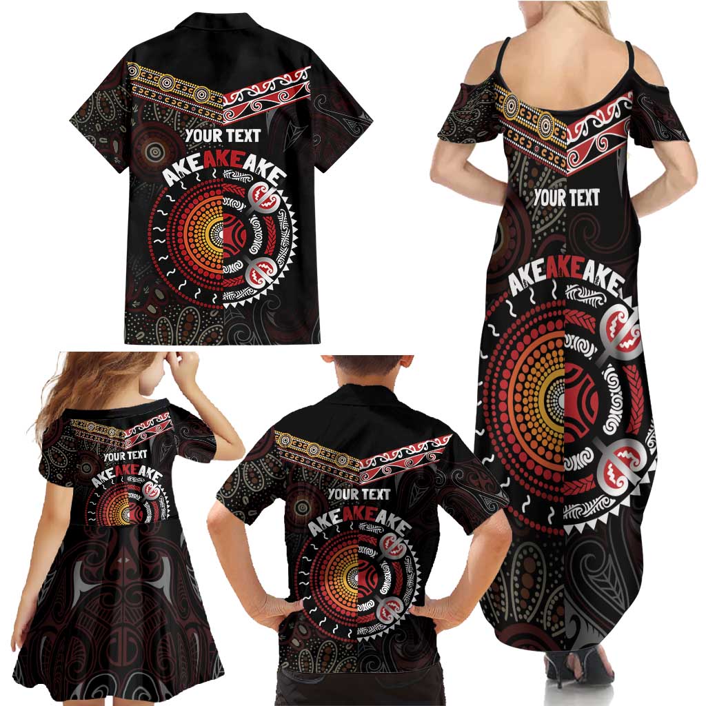Aotearoa and Australia Indigenous Family Matching Summer Maxi Dress and Hawaiian Shirt Stand Together For Te Tiriti LT7 - Polynesian Pride