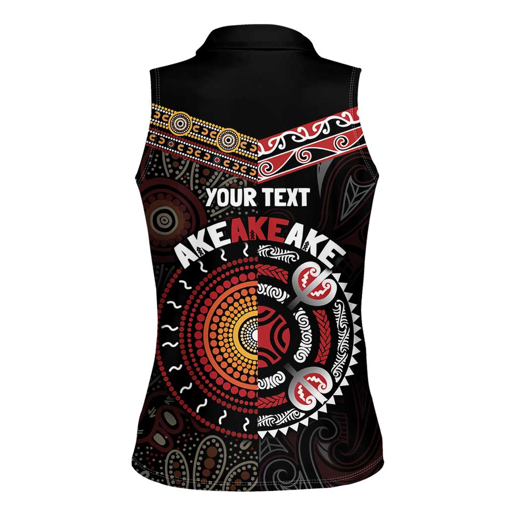 Aotearoa and Australia Indigenous Women Sleeveless Polo Shirt Stand Together For Te Tiriti LT7 - Polynesian Pride