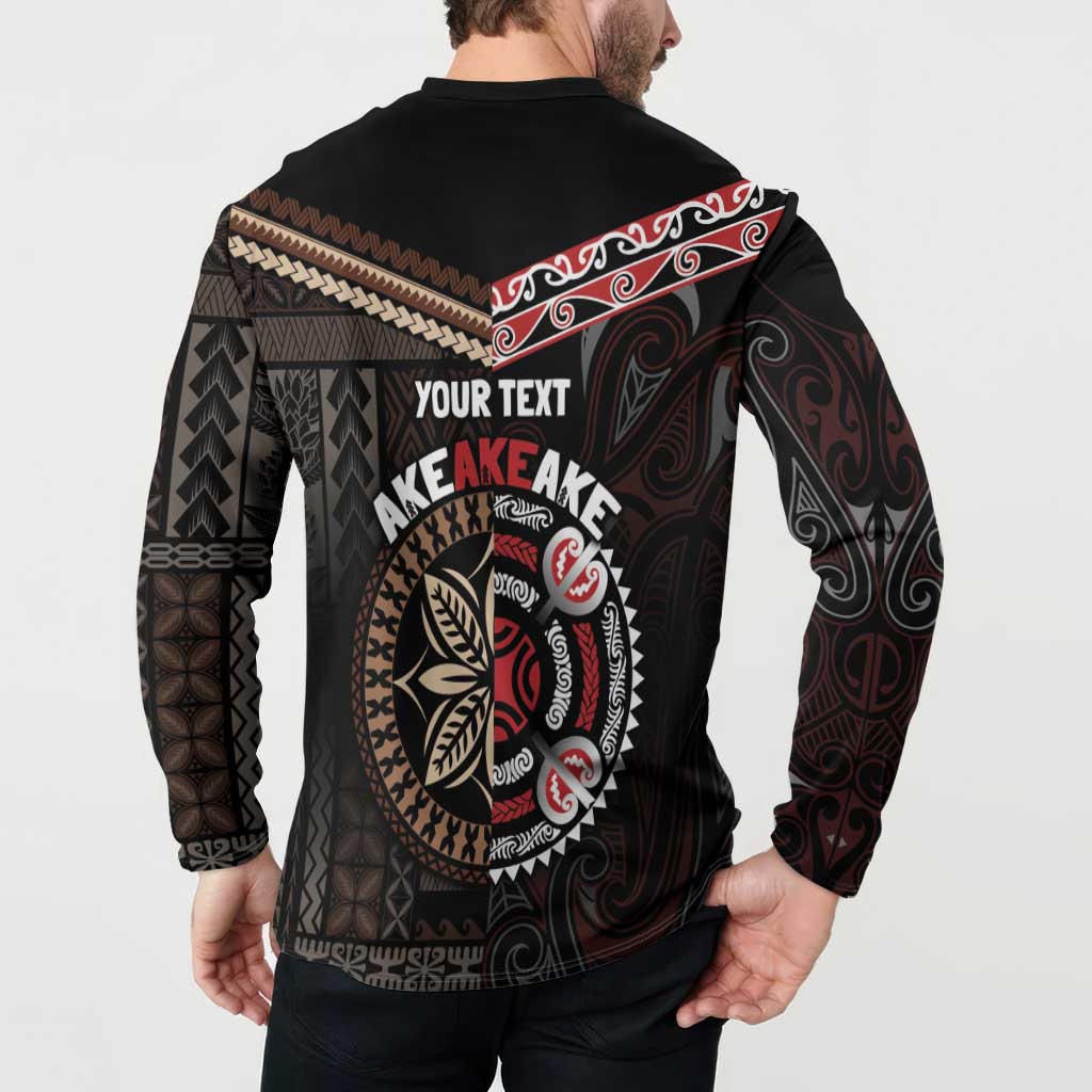 Aotearoa and Samoa Together For Te Tiriti Button Sweatshirt Kowhaiwhai Mix Siapo