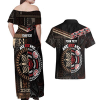 Aotearoa and Samoa Together For Te Tiriti Couples Matching Off Shoulder Maxi Dress and Hawaiian Shirt Kowhaiwhai Mix Siapo LT7 - Polynesian Pride