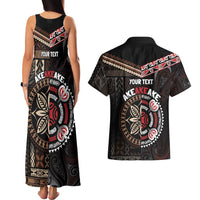 Aotearoa and Samoa Together For Te Tiriti Couples Matching Tank Maxi Dress and Hawaiian Shirt Kowhaiwhai Mix Siapo LT7 - Polynesian Pride