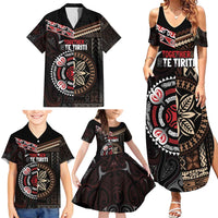 Aotearoa and Samoa Together For Te Tiriti Family Matching Summer Maxi Dress and Hawaiian Shirt Kowhaiwhai Mix Siapo LT7 - Polynesian Pride