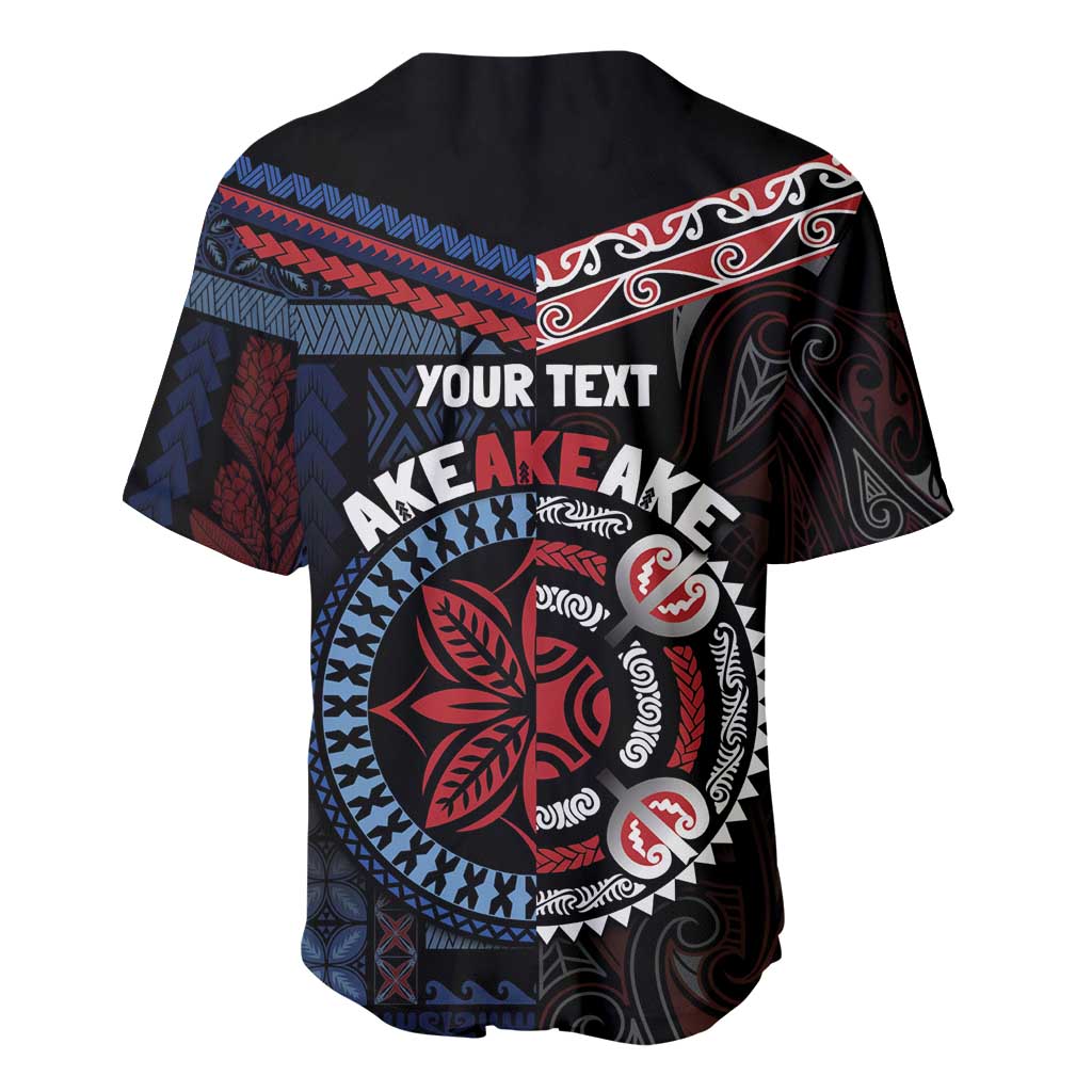 Aotearoa and Samoa Together For Te Tiriti Baseball Jersey Kowhaiwhai Mix Siapo - Flag Color LT7 - Polynesian Pride