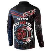 Aotearoa and Samoa Together For Te Tiriti Button Sweatshirt Kowhaiwhai Mix Siapo - Flag Color