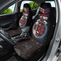 Aotearoa and Samoa Together For Te Tiriti Car Seat Cover Kowhaiwhai Mix Siapo - Flag Color LT7 - Polynesian Pride