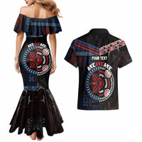 Aotearoa and Samoa Together For Te Tiriti Couples Matching Mermaid Dress and Hawaiian Shirt Kowhaiwhai Mix Siapo - Flag Color LT7 - Polynesian Pride