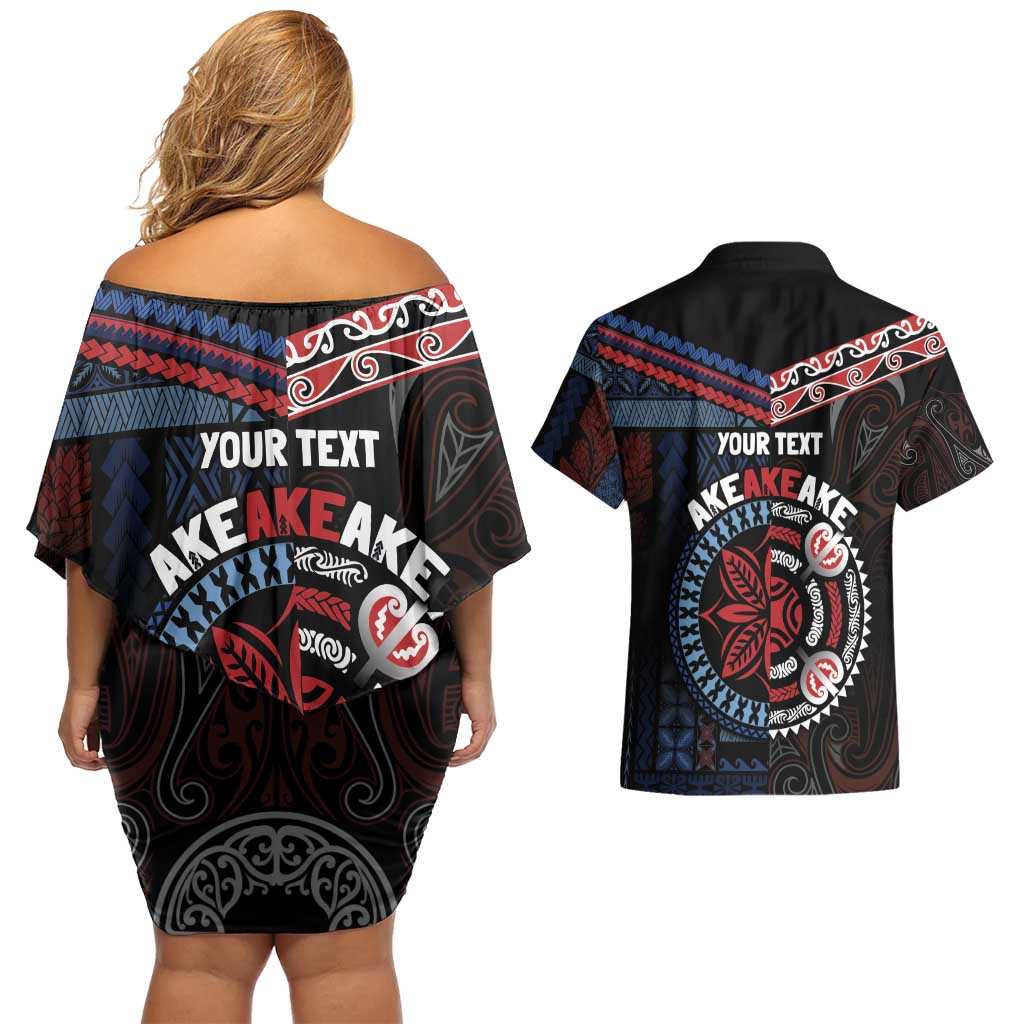 Aotearoa and Samoa Together For Te Tiriti Couples Matching Off Shoulder Short Dress and Hawaiian Shirt Kowhaiwhai Mix Siapo - Flag Color LT7 - Polynesian Pride