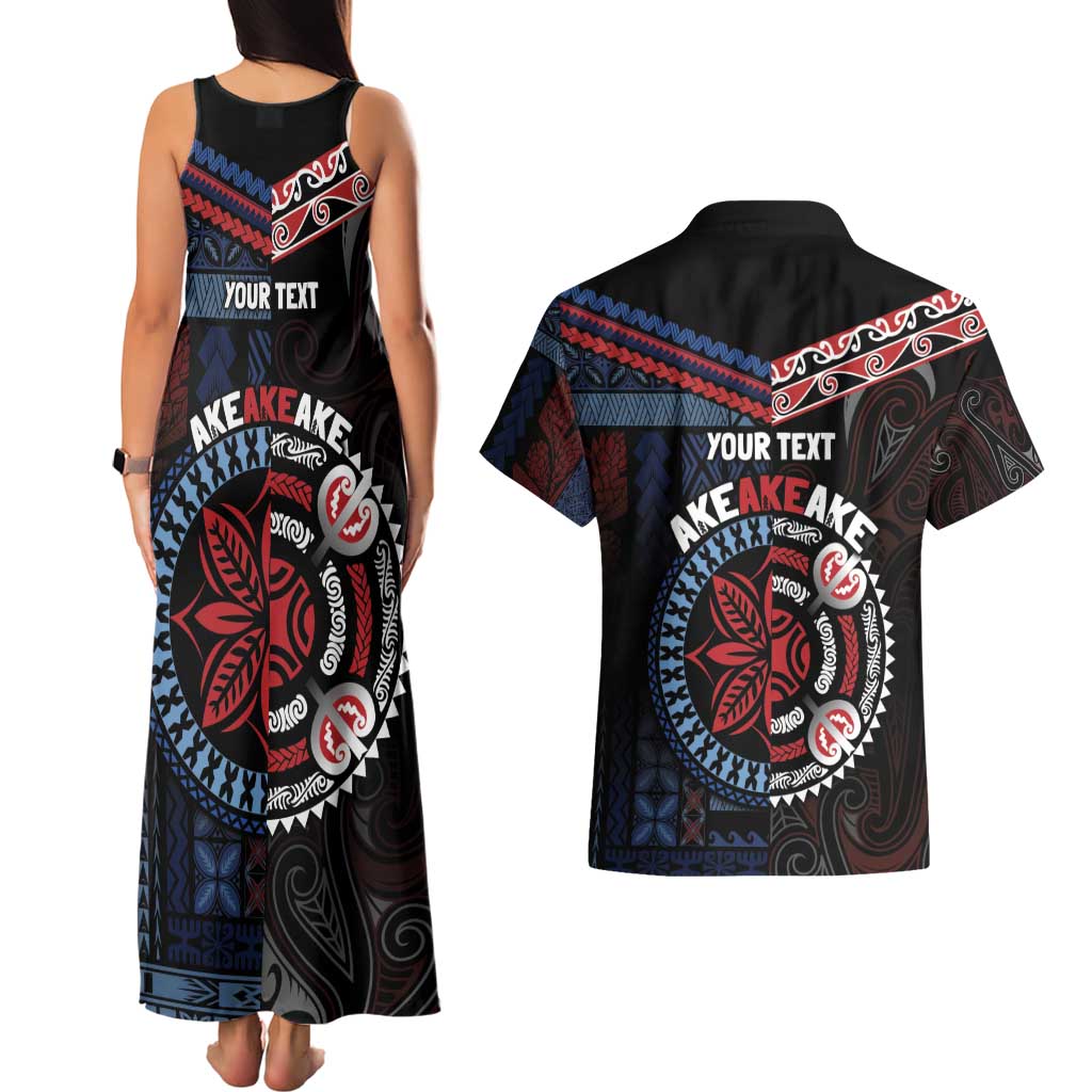 Aotearoa and Samoa Together For Te Tiriti Couples Matching Tank Maxi Dress and Hawaiian Shirt Kowhaiwhai Mix Siapo - Flag Color LT7 - Polynesian Pride