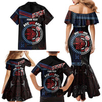 Aotearoa and Samoa Together For Te Tiriti Family Matching Mermaid Dress and Hawaiian Shirt Kowhaiwhai Mix Siapo - Flag Color LT7 - Polynesian Pride