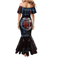 Aotearoa and Samoa Together For Te Tiriti Family Matching Mermaid Dress and Hawaiian Shirt Kowhaiwhai Mix Siapo - Flag Color LT7 - Polynesian Pride
