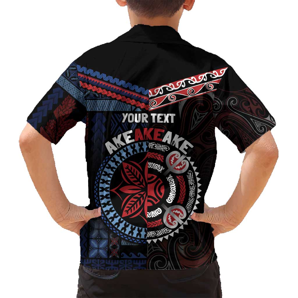 Aotearoa and Samoa Together For Te Tiriti Family Matching Tank Maxi Dress and Hawaiian Shirt Kowhaiwhai Mix Siapo - Flag Color LT7 - Polynesian Pride