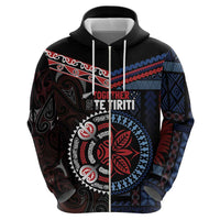 Aotearoa and Samoa Together For Te Tiriti Hoodie Kowhaiwhai Mix Siapo - Flag Color LT7 - Polynesian Pride