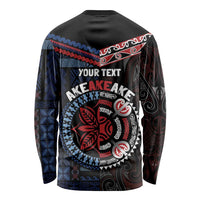 Aotearoa and Samoa Together For Te Tiriti Long Sleeve Shirt Kowhaiwhai Mix Siapo - Flag Color LT7 - Polynesian Pride