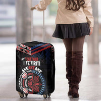 Aotearoa and Samoa Together For Te Tiriti Luggage Cover Kowhaiwhai Mix Siapo - Flag Color LT7 - Polynesian Pride